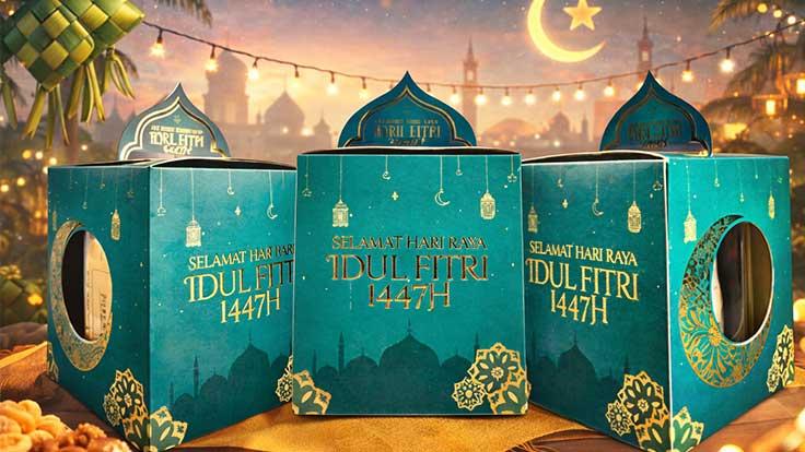 Cetak box packaging custom edisi Idul Fitri di Bintang Sempurna